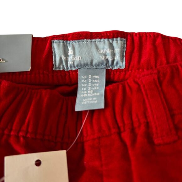 Baby Gap Pants Toddler Girls 2T Red Skinny Fit Pull-On Elastic Stretch - Picture 4 of 7